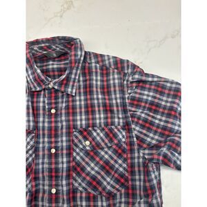 The North Face Shirt Mens Small Western Multicolor‎ Plaid Pockets Pearl Snap